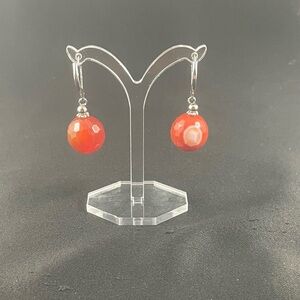 Carnelian Dangle  Earrings Natural Faceted